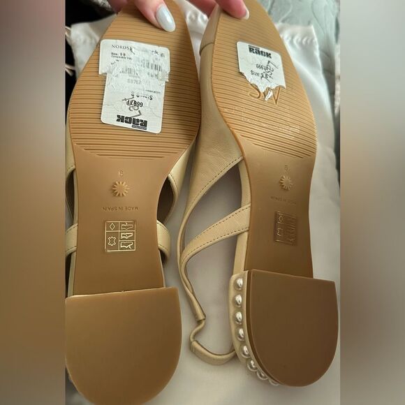 Stuart Weitzman Pearl Embellished Slingback Flats, New, Size US 9 - Picture 7 of 7